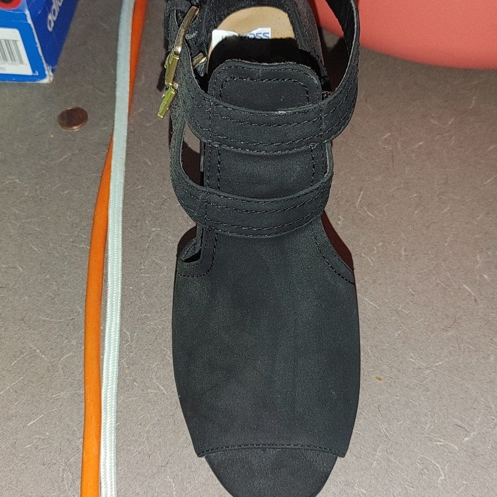 Black heels. Faux suede Sz 7.5